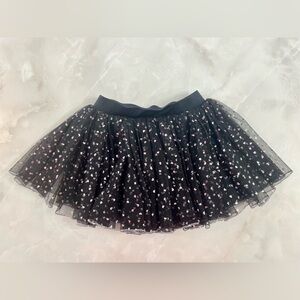 Multi-Layered Full Ballet Tutu Slip-On Skirt with Pink Hearts